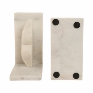 SUTTONTON SET OF 2 WHITE BOOKENDS 5 (IN) 6