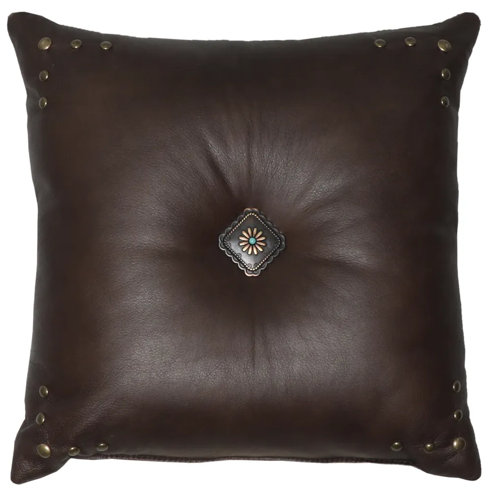 Drive Force Leather Pillow - 16x16 - Fabric Back
