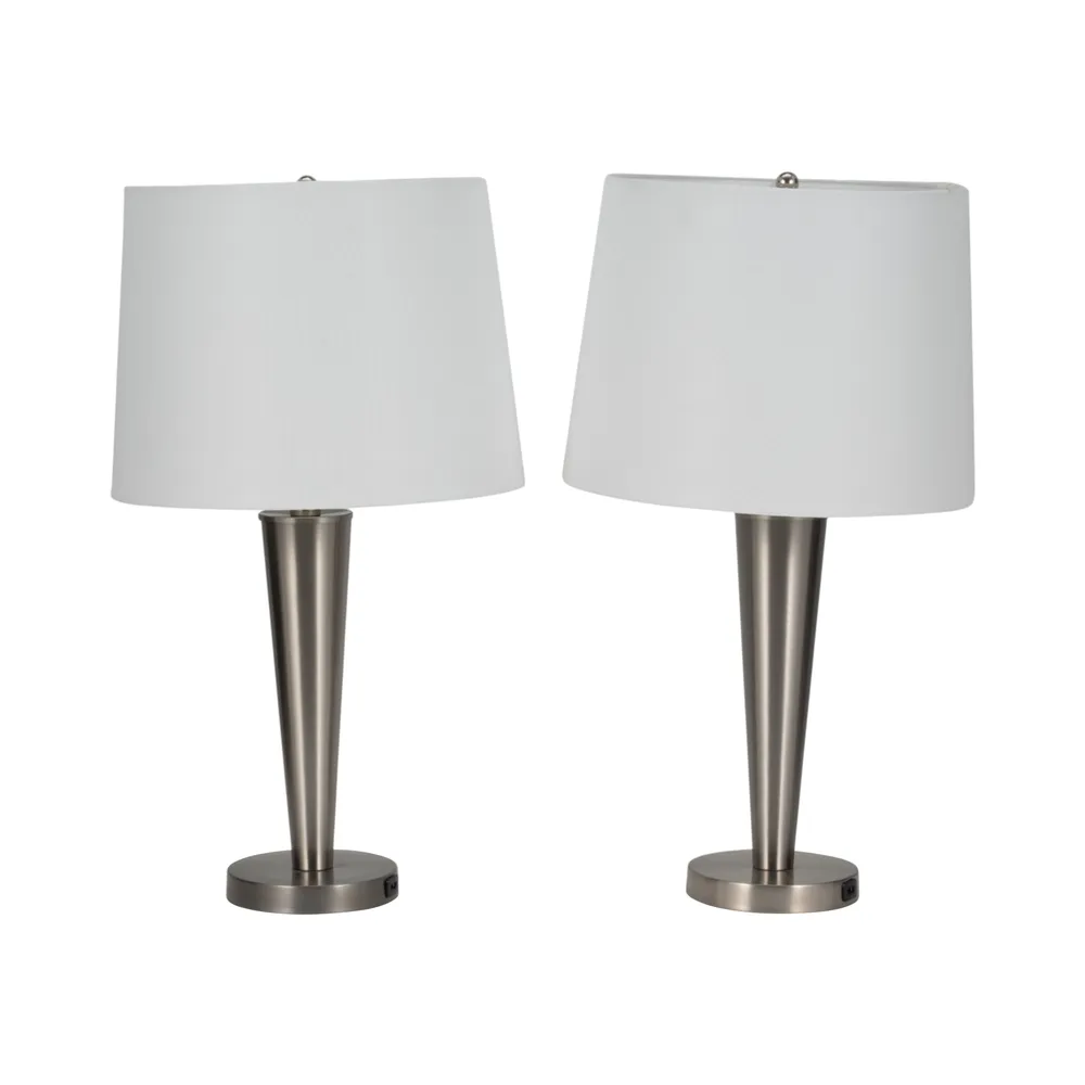 GROVERWIND SET OF 2 SILVER LAMPS 25 (IN)