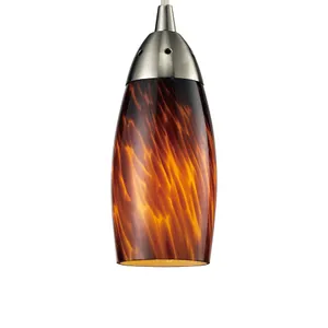 Milan 3'' Wide 1-Light Mini Pendant - Satin Nickel with Espresso Glass 4