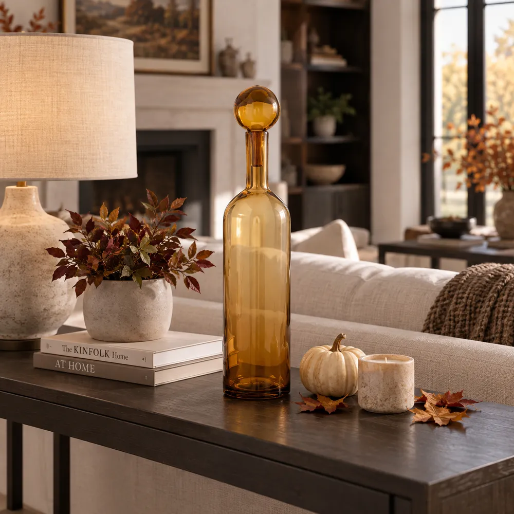 JORDANCROSS ORANGE GLASS VASE 20 (IN)