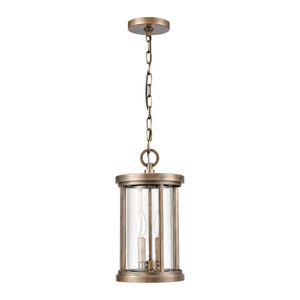 Brison 8'' Wide 2-Light Outdoor Pendant - Vintage Brass 2