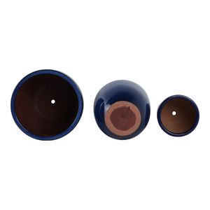 BOWENWELL SET OF 3 BLUE PLANTER 9 (IN) 7