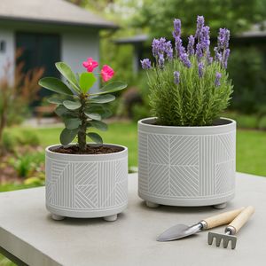 HARPERGATE SET OF 2 GRAY PLANTER 11 (IN) 10