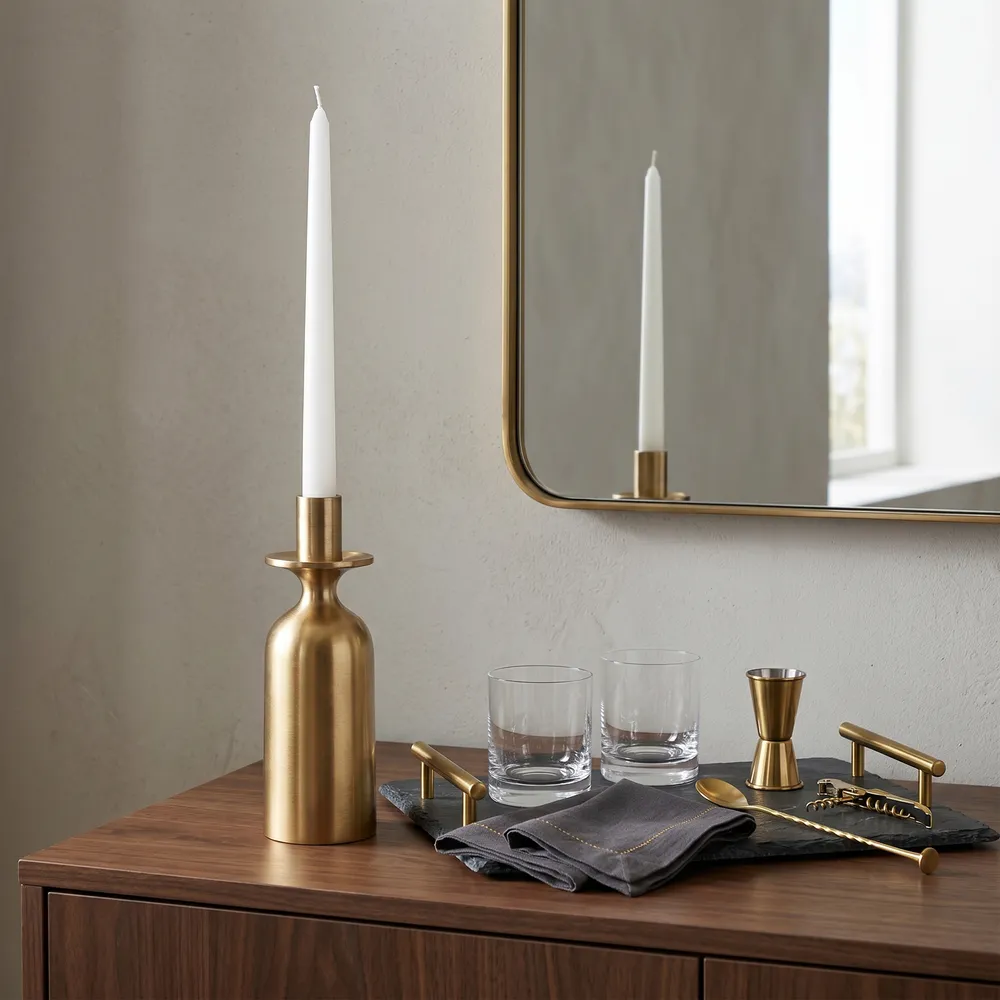 KIRBYWICK GOLD CANDLE HOLDER 9 (IN)