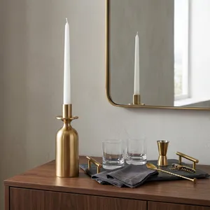 KIRBYWICK GOLD CANDLE HOLDER 9 (IN) 11