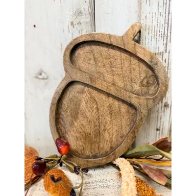 Natural Acorn Tray 6.5x10in