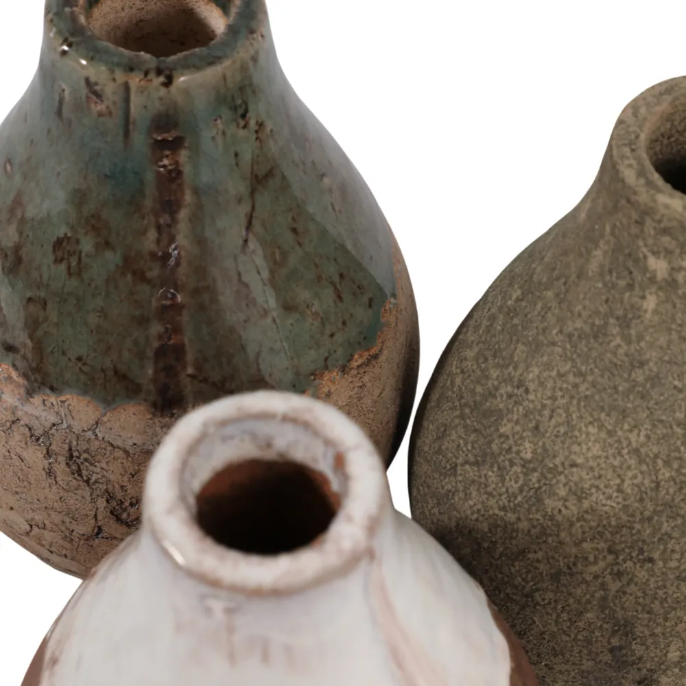 ROSEGROVE SET OF 3 IVORY VASES 5 (IN)