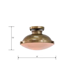 Brink 12'' Wide 1-Light Semi Flush Mount - Painted Natural Brass 3
