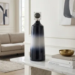 HADLEYHAM BLUE GLASS VASE 23 (IN) 2