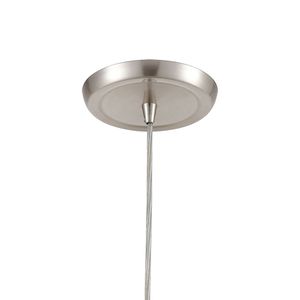 Vines 5'' Wide 1-Light Mini Pendant - Satin Nickel with Blue Glass 3