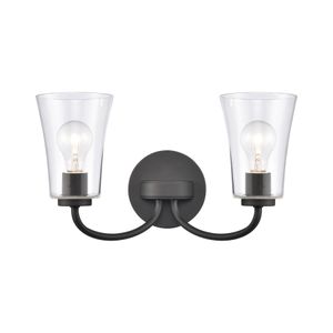 Emily 17'' Wide 2-Light Vanity Light - Matte Black 1