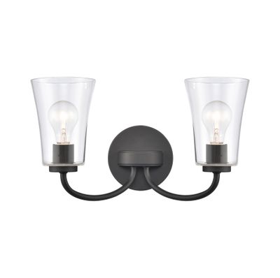 Emily 17″ Wide 2-Light Vanity Light - Matte Black