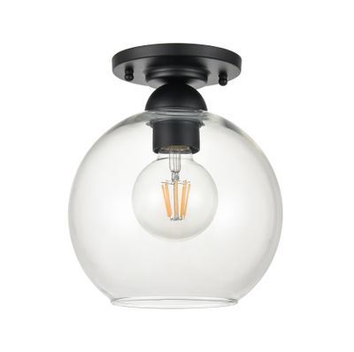 Astoria 7.75″ Wide 1-Light Semi Flush Mount - Matte Black