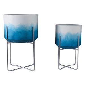 NICOLEHAM SET OF 2 BLUE PLANTER 23 (IN) 4