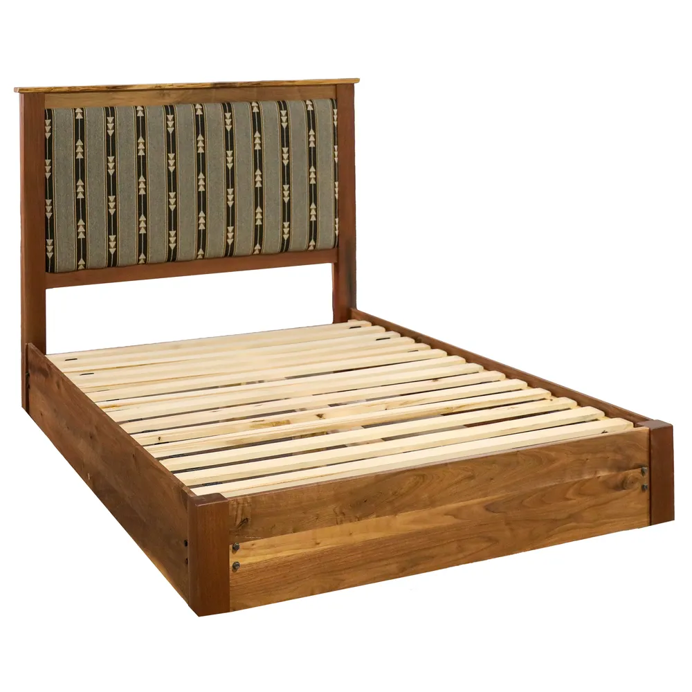 Heartland Walnut Upholstered Platform Bed - Double - Leather