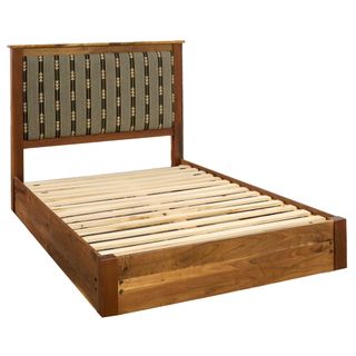 Heartland Walnut Upholstered Platform Bed - King - Upgrade Fabric