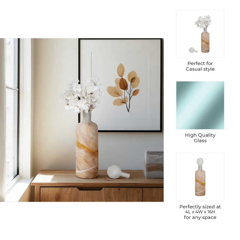 NEWTONGROVE GRAY GLASS VASE 16 (IN)