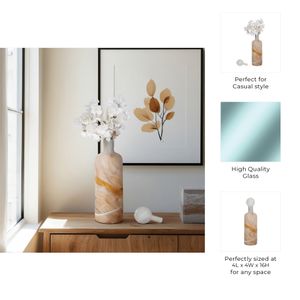 NEWTONGROVE GRAY GLASS VASE 16 (IN) 10
