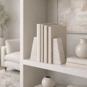 PARKWORTH SET OF 2 WHITE BOOKENDS 6 (IN) 11