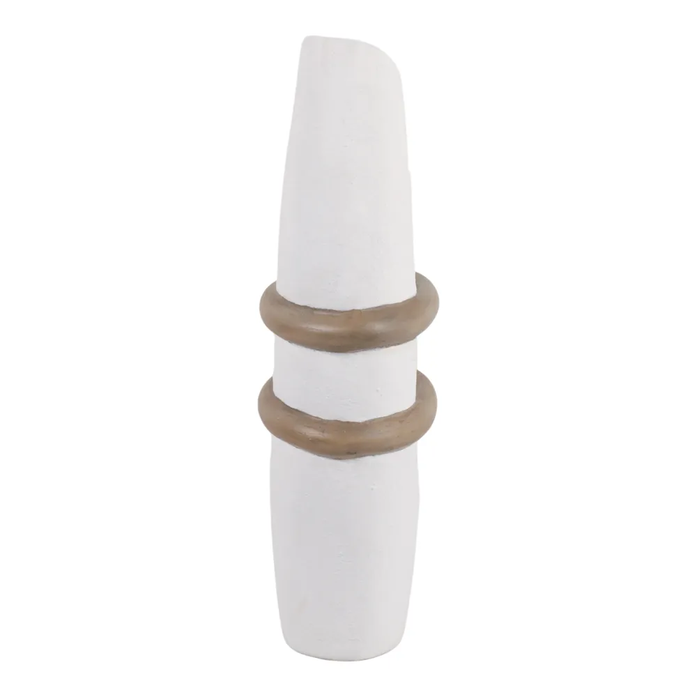 LUKETON WHITE VASE 18 (IN)