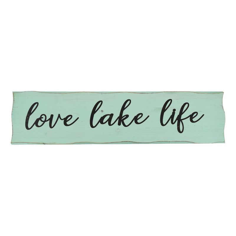 7.9" x 31.5" Love Lake Life Wooden Wall Sign