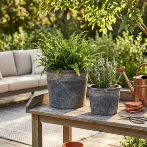 KENDALLWICK SET OF 2 BROWN PLANTER 8 (IN) 2