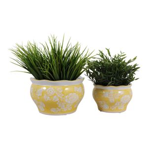 HENLEYDALE SET OF 2 YELLOW PLANTER 5 (IN) 3