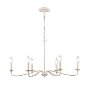 Quinn 30'' Wide 6-Light Chandelier - Antique White 4