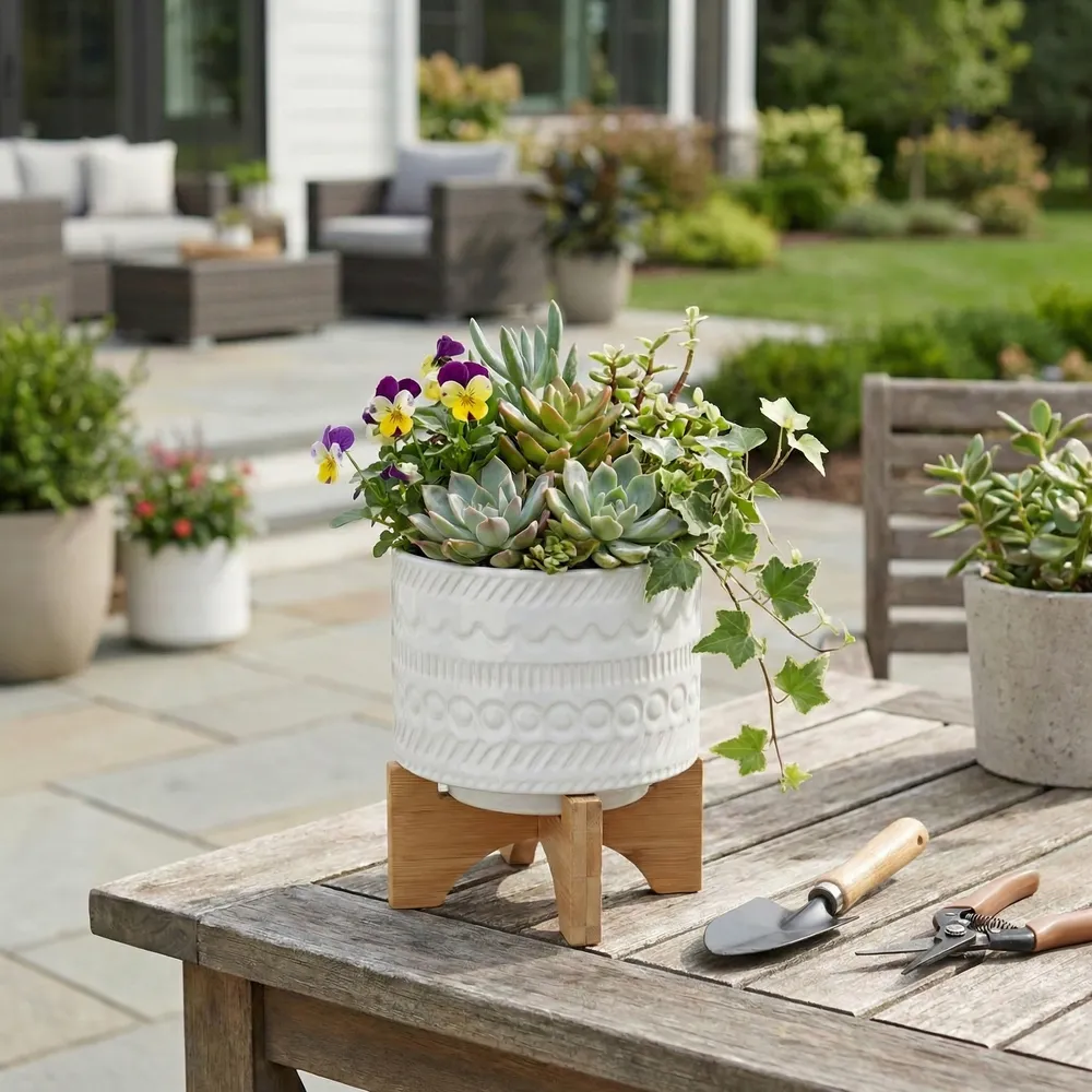 DORSETPORT WHITE PLANTER 8 (IN)