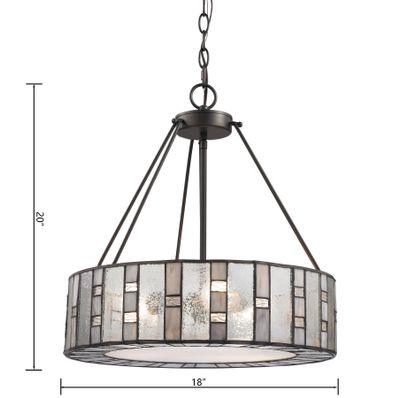 Ethan 18″ Wide 3-Light Chandelier - Tiffany Bronze