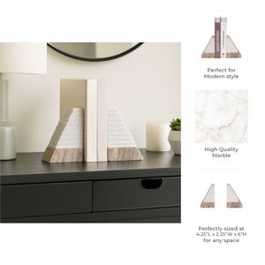 PARKWORTH SET OF 2 WHITE BOOKENDS 6 (IN) 9