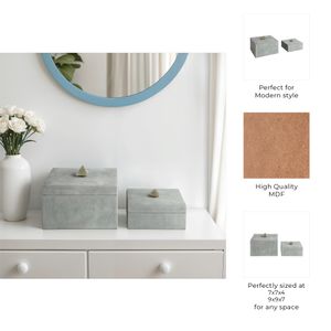 DEANTON SET OF 2 GRAY BOXES 7 (IN) 10