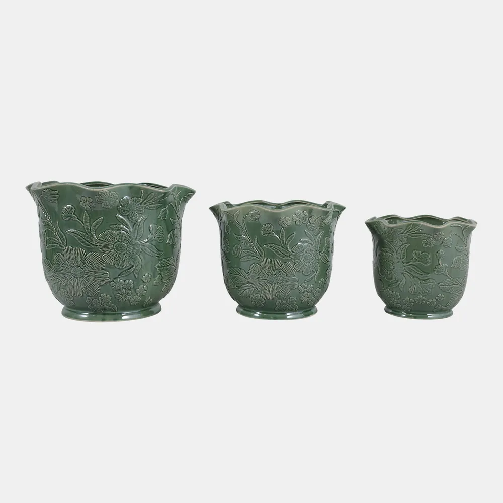 CLAYBROOK SET OF 3 GREEN PLANTER 9 (IN)