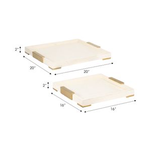HENSONGROVE SET OF 2 IVORY TRAY 2 (IN) 9
