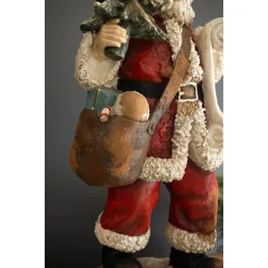 Traditional Faux Concrete Santa with List 5