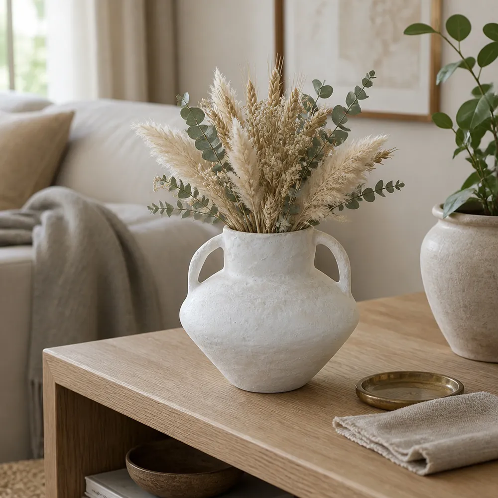 FERRIS WHITE VASE 7 (IN)