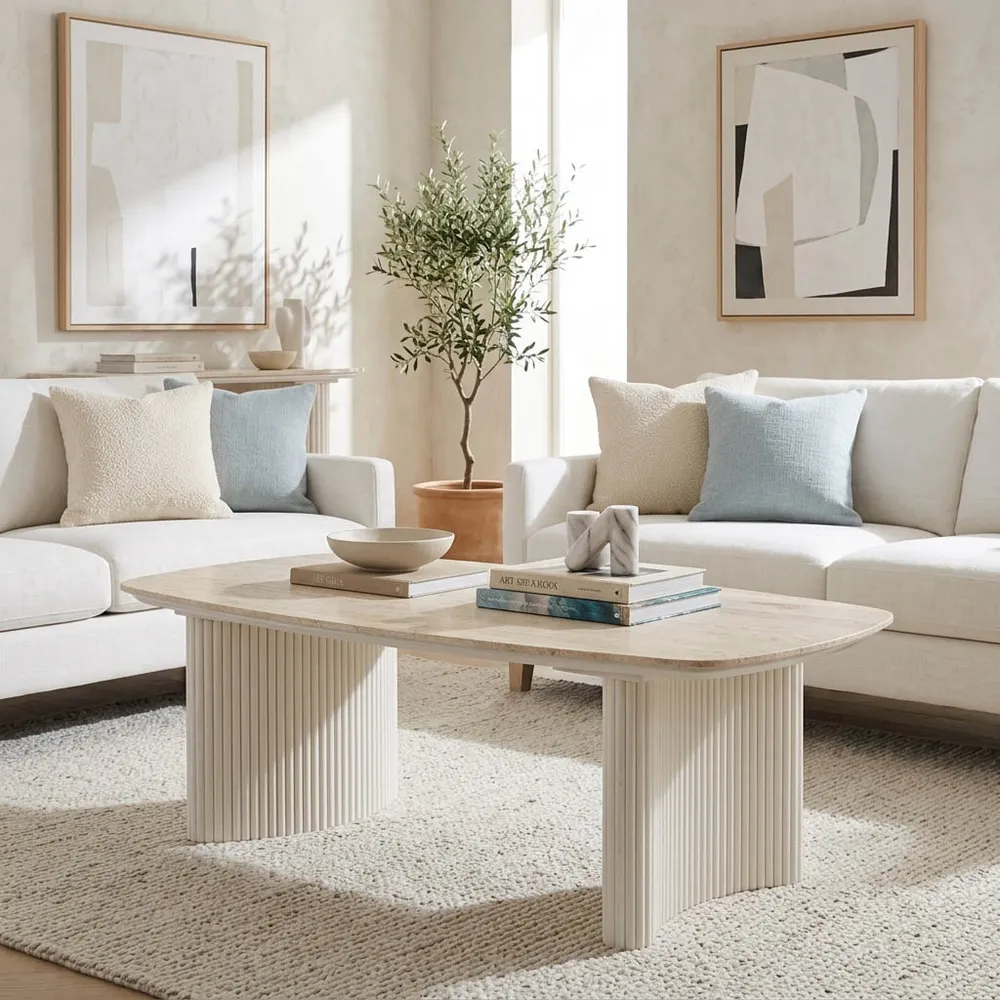 BERGENWELL IVORY COFFEE TABLE 17 (IN)