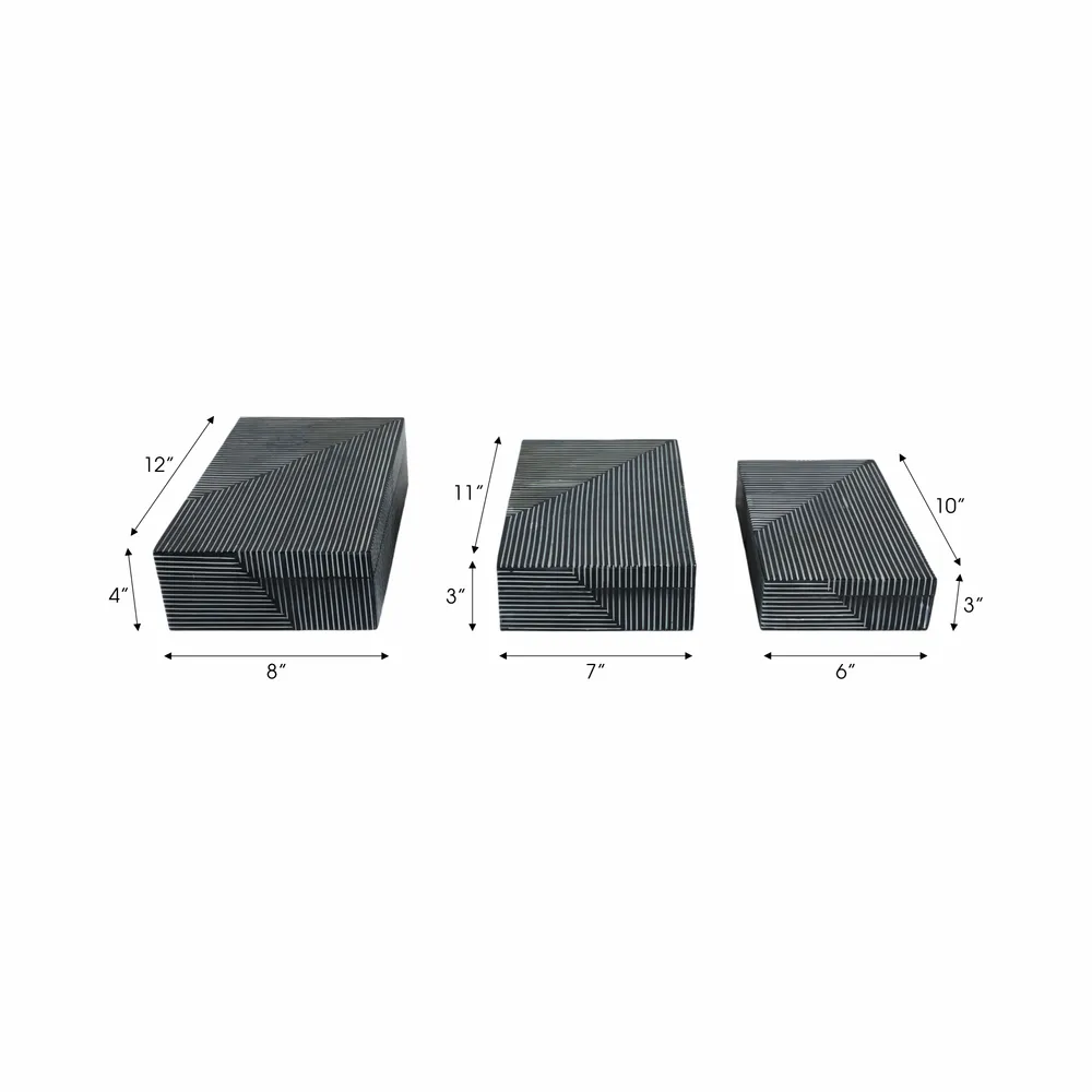 HENSONSHAW SET OF 3 BLUE BOXES 4 (IN)