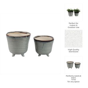 REXDALE SET OF 2 BLUE PLANTER 6 (IN) 9
