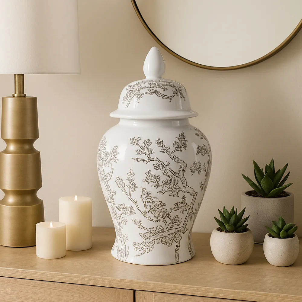 BARTONRUN WHITE CHINOISERIE 19 (IN)