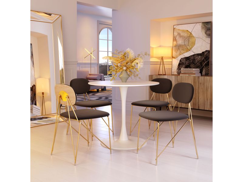 Georges Dining Chair Gray & Gold 9