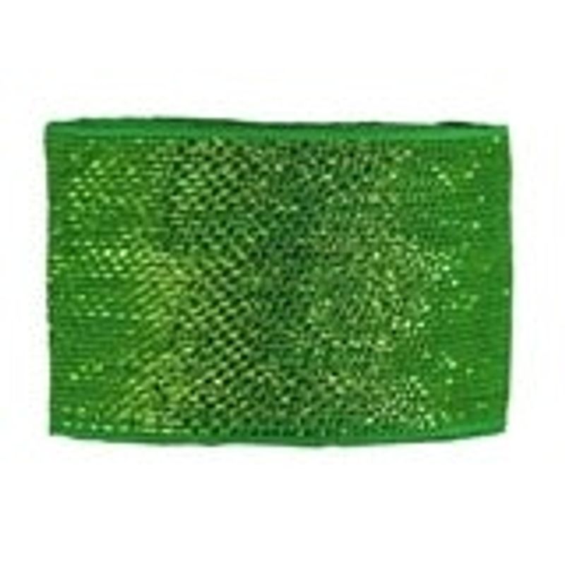 4" x 25yds Plastic Mesh, Green Metallic