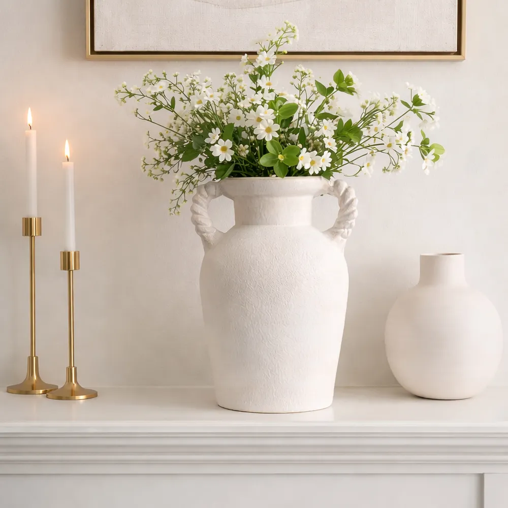 CLOVERWIND WHITE VASE 14 (IN)