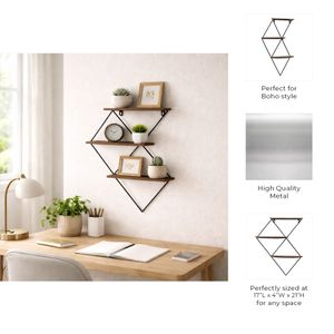 WALTBEACH BROWN WALL SHELF 21 (IN) 8