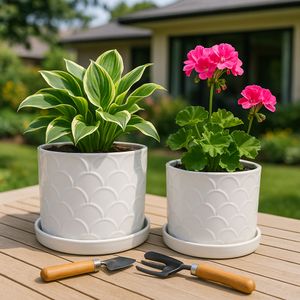 CABOT SET OF 2 WHITE PLANTER 11 (IN) 2