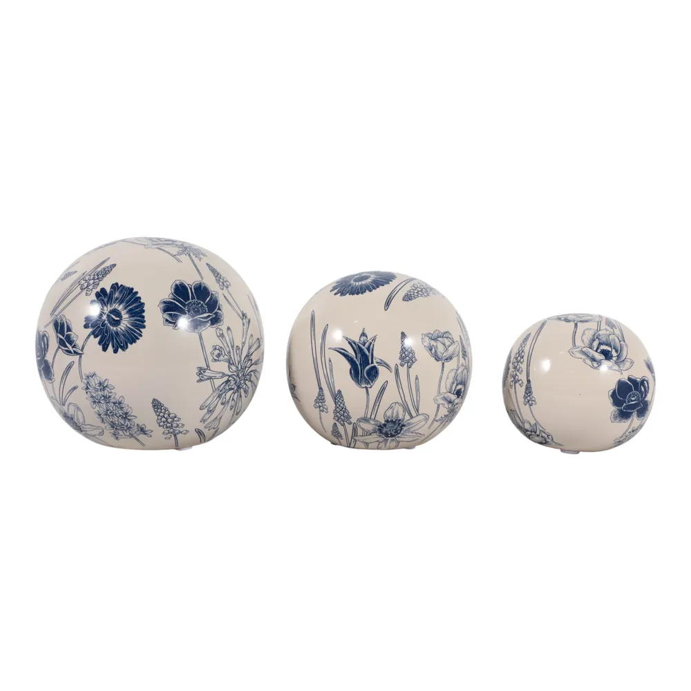 TESSWIND SET OF 3 BLUE ORBS 6 (IN)