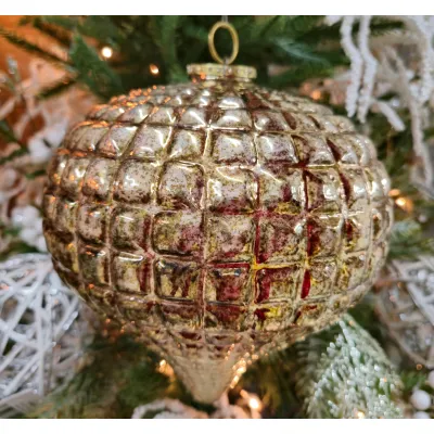 Golden Glam Pineapple Ornament 8x8x8.5in