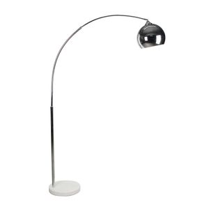 METAL 77" ARCH FLOOR LAMP W/ MARBLE BASE, SILVER 1