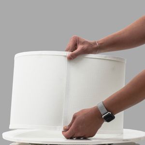 POLYLINEN, 15X16X11" LAMP SHADE, WHITE KD 3